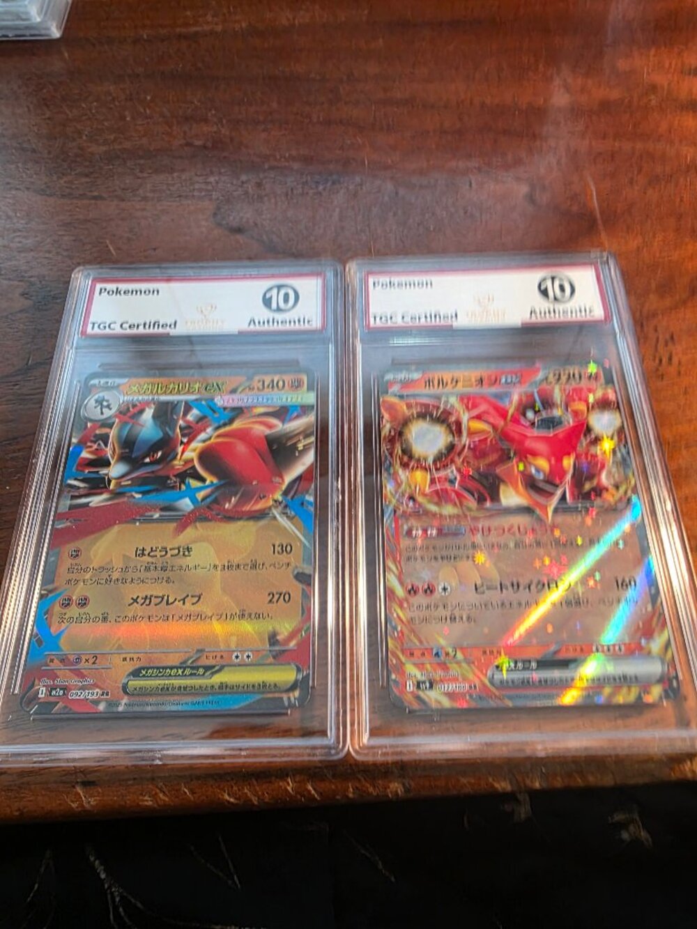 2PC JAPANESE/POKEMON 10 AUTHENTIC TGC CERTIFIED TRADING CARDS SLABBED